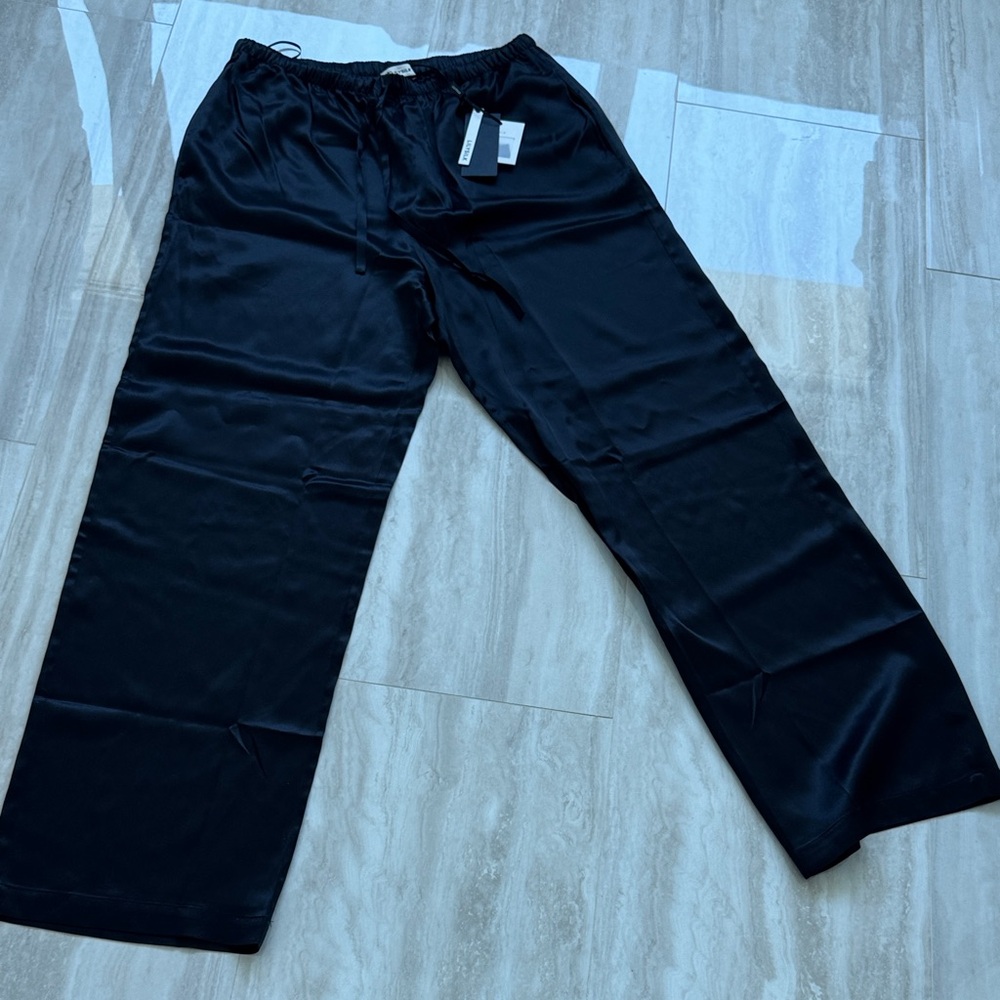 Women’s Lily Silk Black Satin Pants